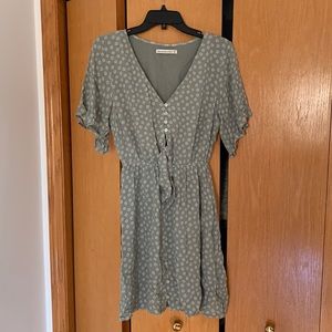 Abercrombie & Fitch sage green dress with flower detail, size medium